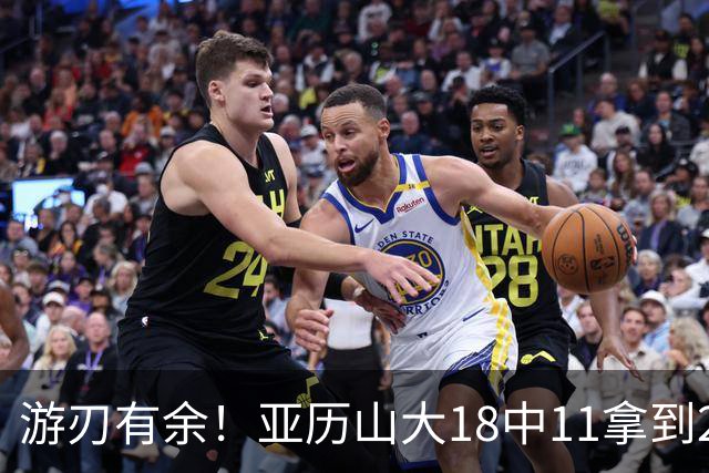 游刃有余！亚历山大18中11拿到26分2帽 正负值+10